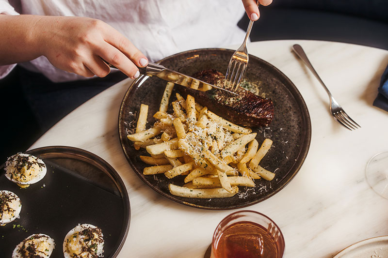 steak and fries at cavalier san antonio